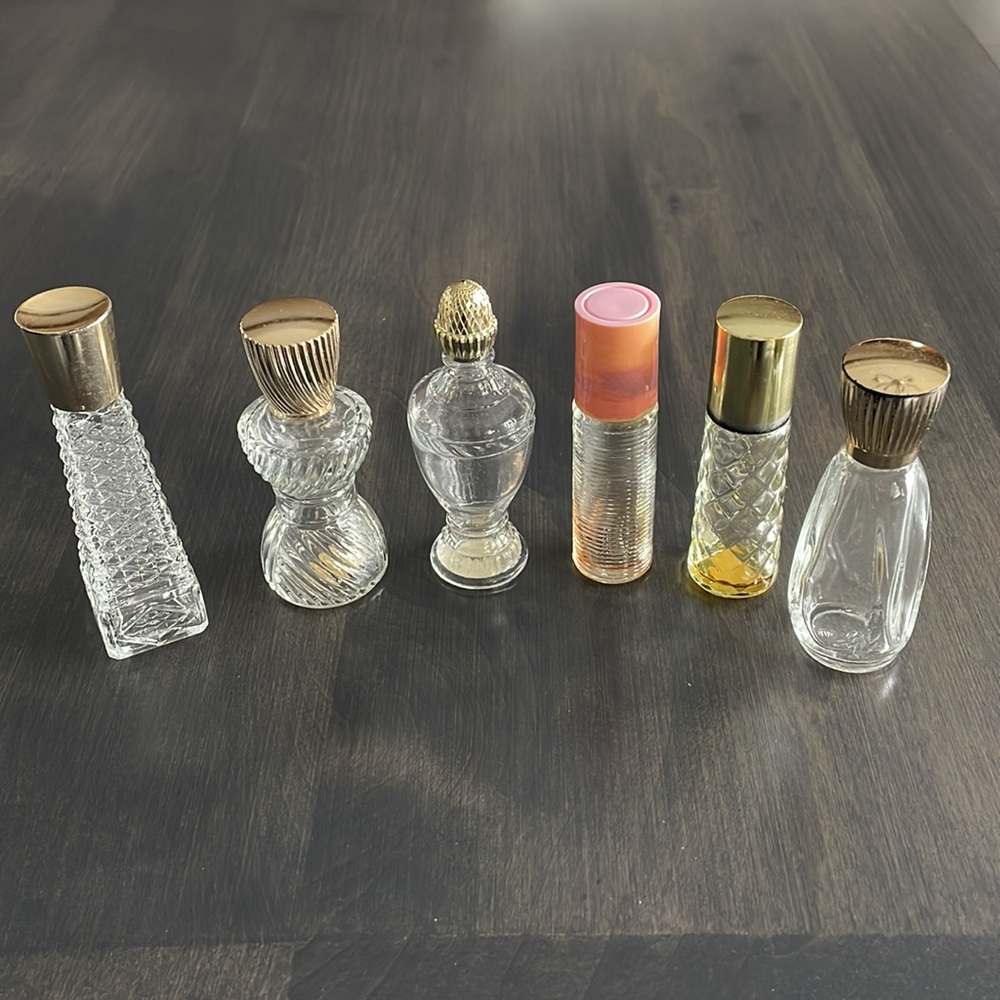 Lot of 6 Vintage Mini Avon Bottles
1970s Empty